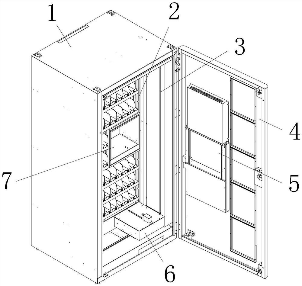 Vending machine cabin structure and control system thereof