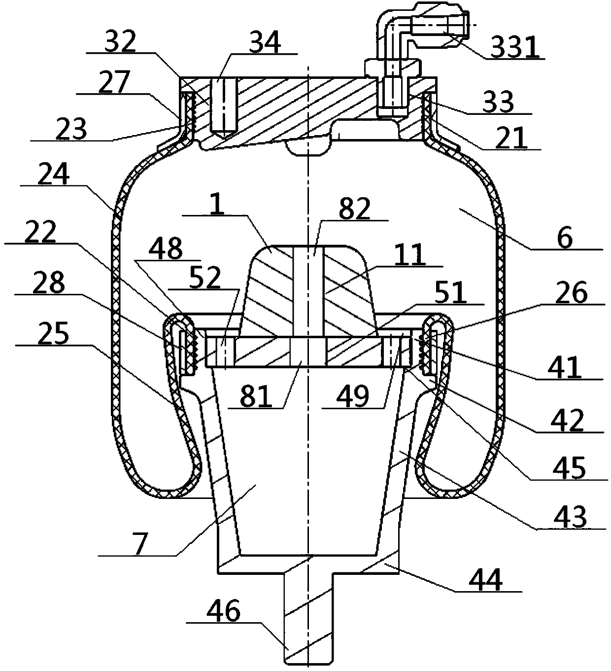 Small-volume low-rigidity airbag spring