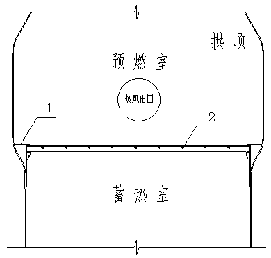 Top-combustion type hot-blast stove refractory material sectioned masonry construction method