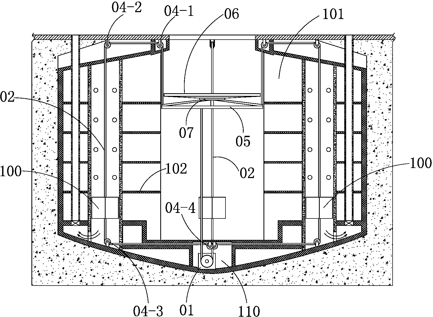 Counter weight body mounting structure capable of running stably