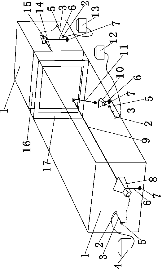 Device and method for testing intensity of electromagnetic waves reflected and transmitted by electromagnetic shielding fabrics