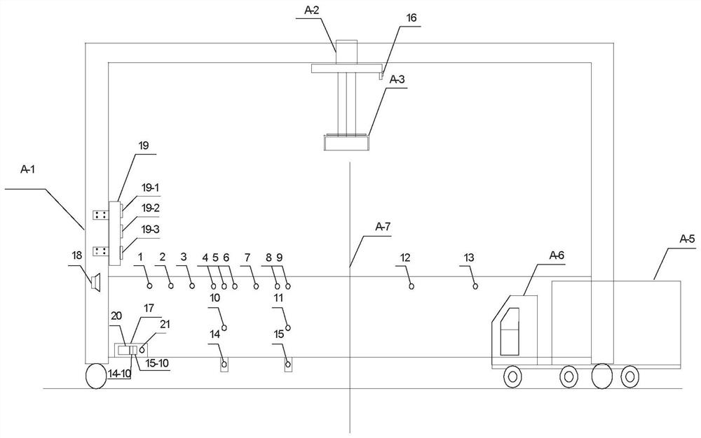 Container truck parking alignment, smashing prevention and lifting prevention device for tire crane