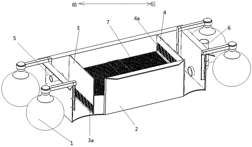 Amphibious purification device for aquaculture, and working method thereof