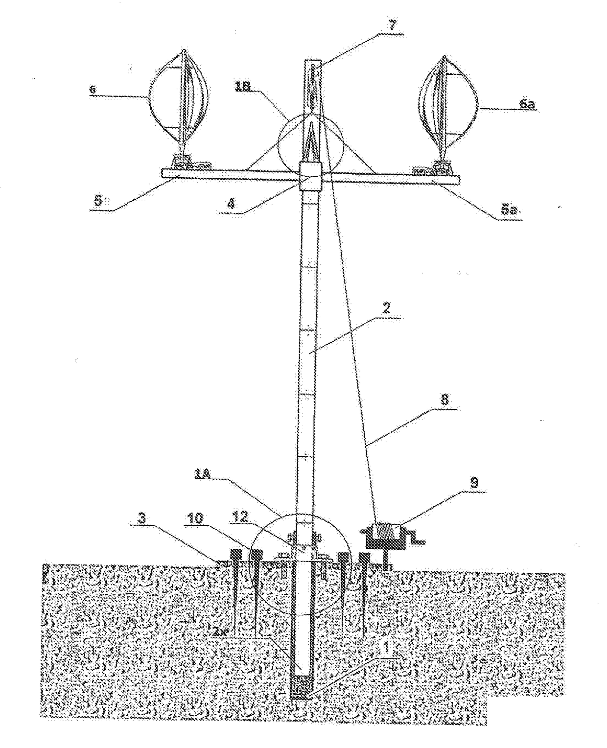 Method and means for mounting wind turbines upon a column