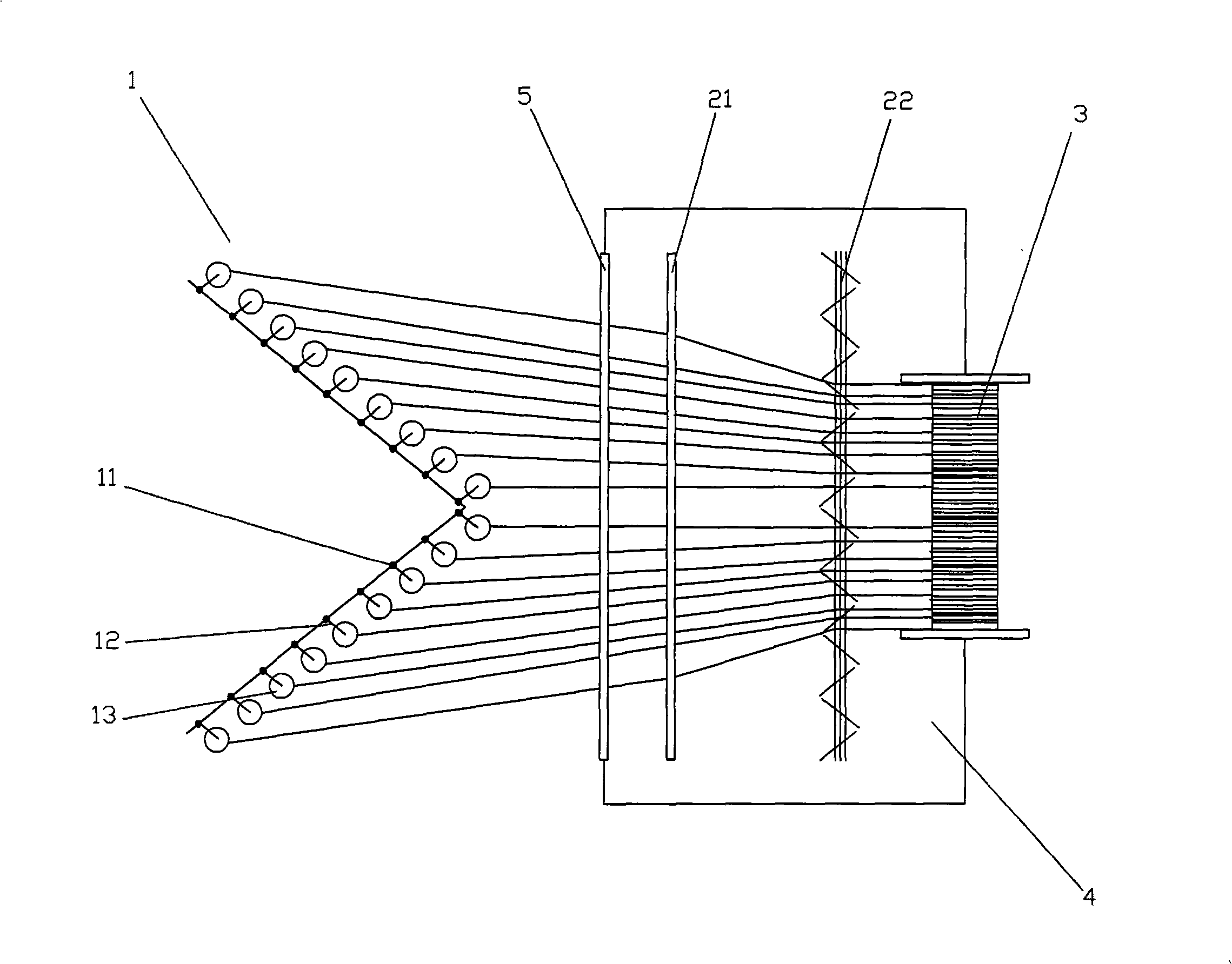 Warping mechanism used for small sample loom