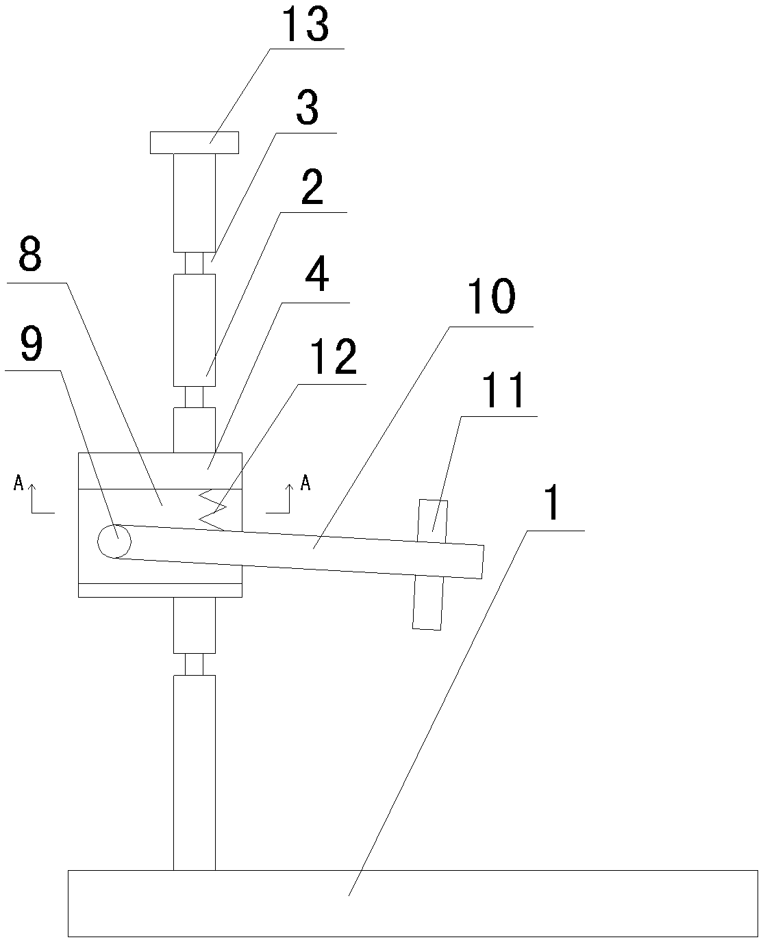 An external lifting and fixing device of a spectrometer