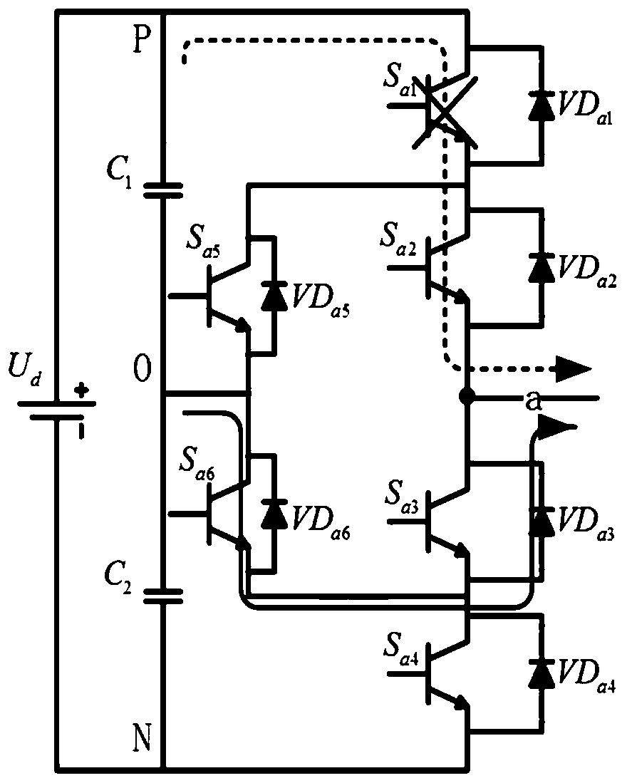Active fault-tolerant control method for open-circuit fault of single switch tube of anpc three-level inverter