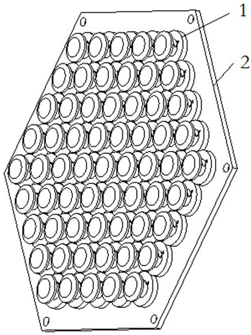 Same-phase dense-arrangement array type ultrasonic emitting unit