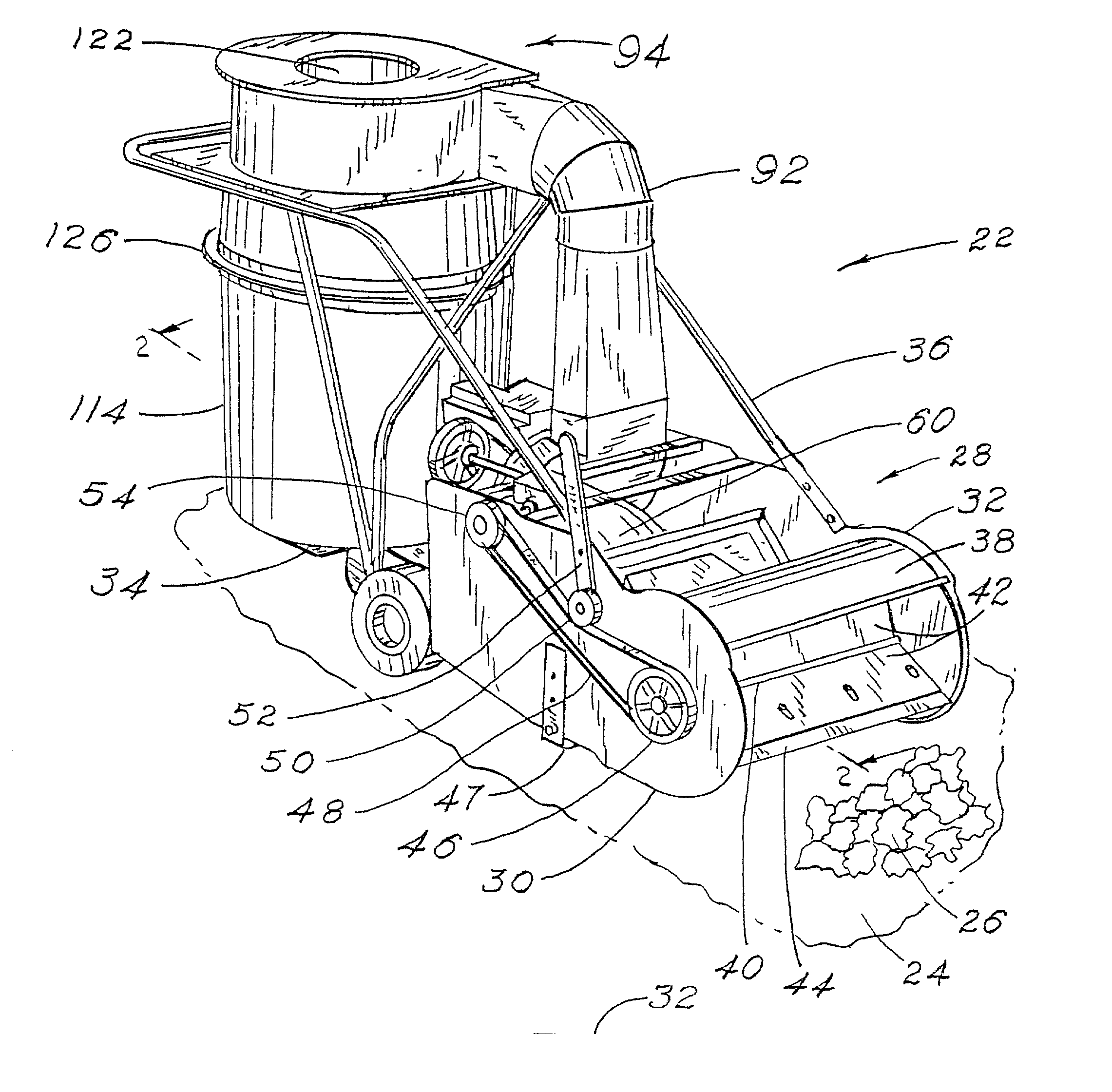 Collector and separator apparatus for lawn and garden