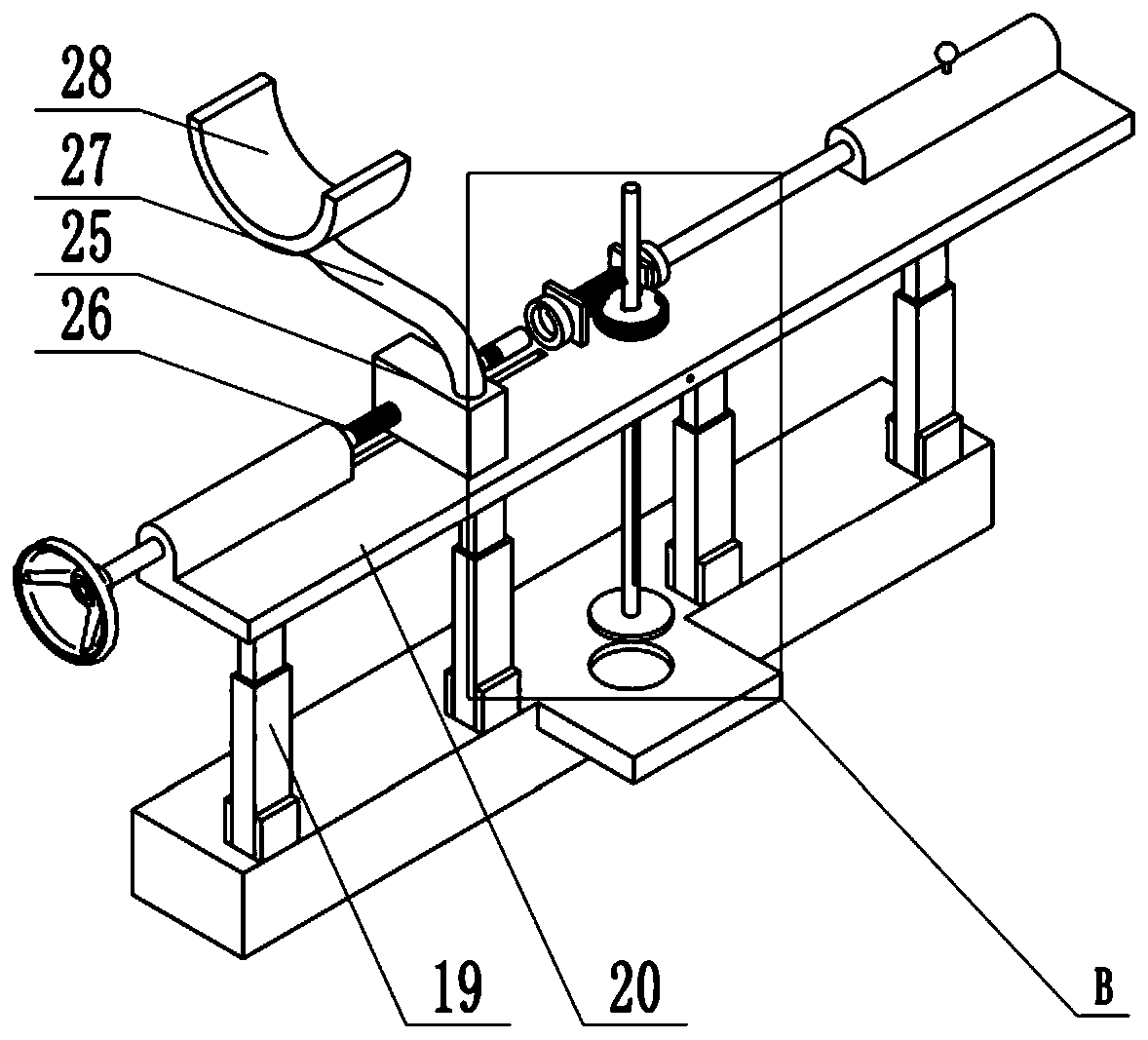 Nursing and supporting device for urinary surgery