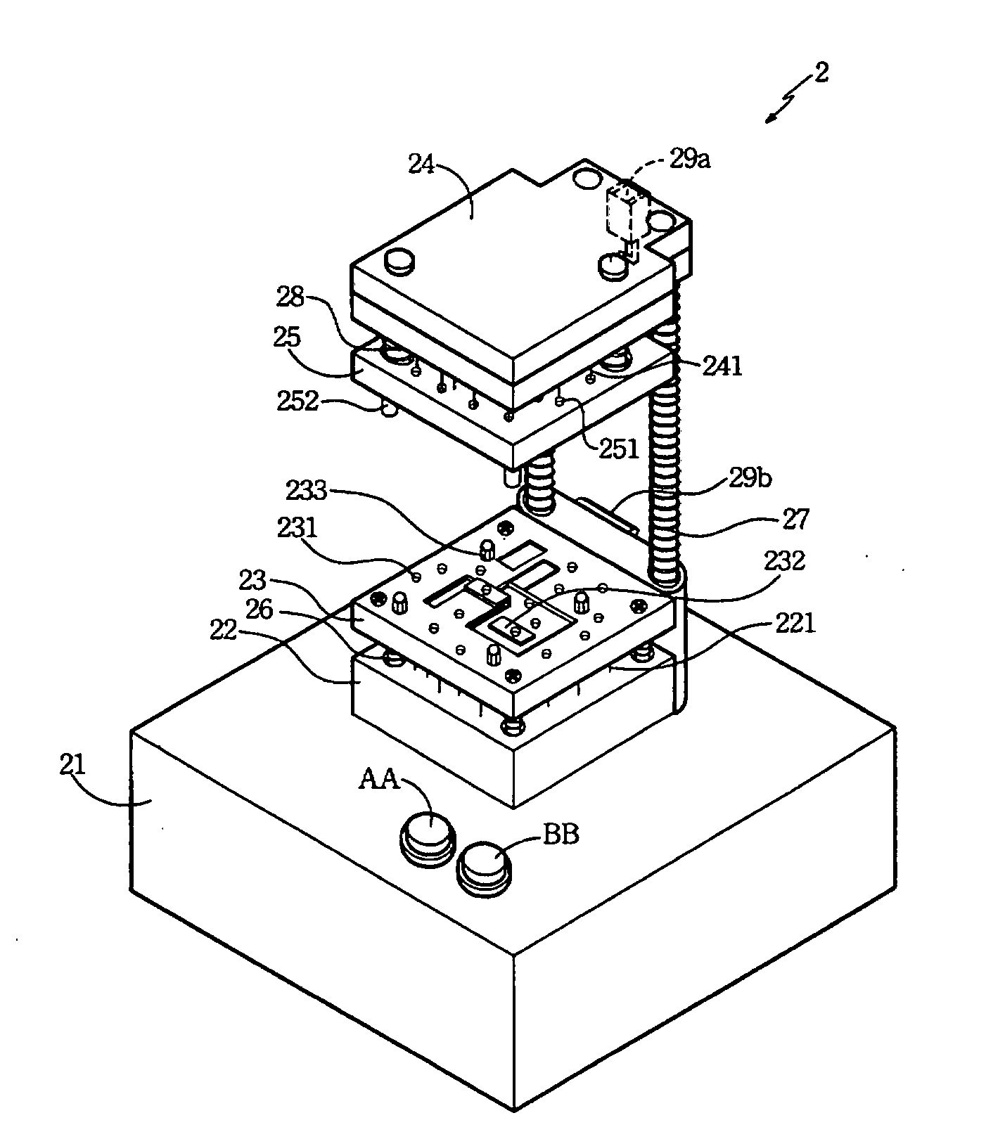 Test apparatus for testing operation of a printed circuit board