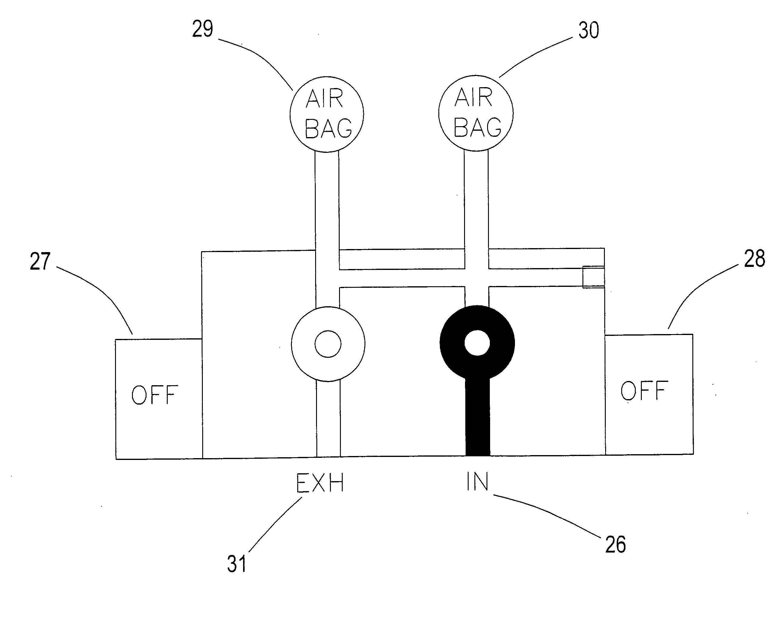 Electromagnetic valve assembly for controlling airbag