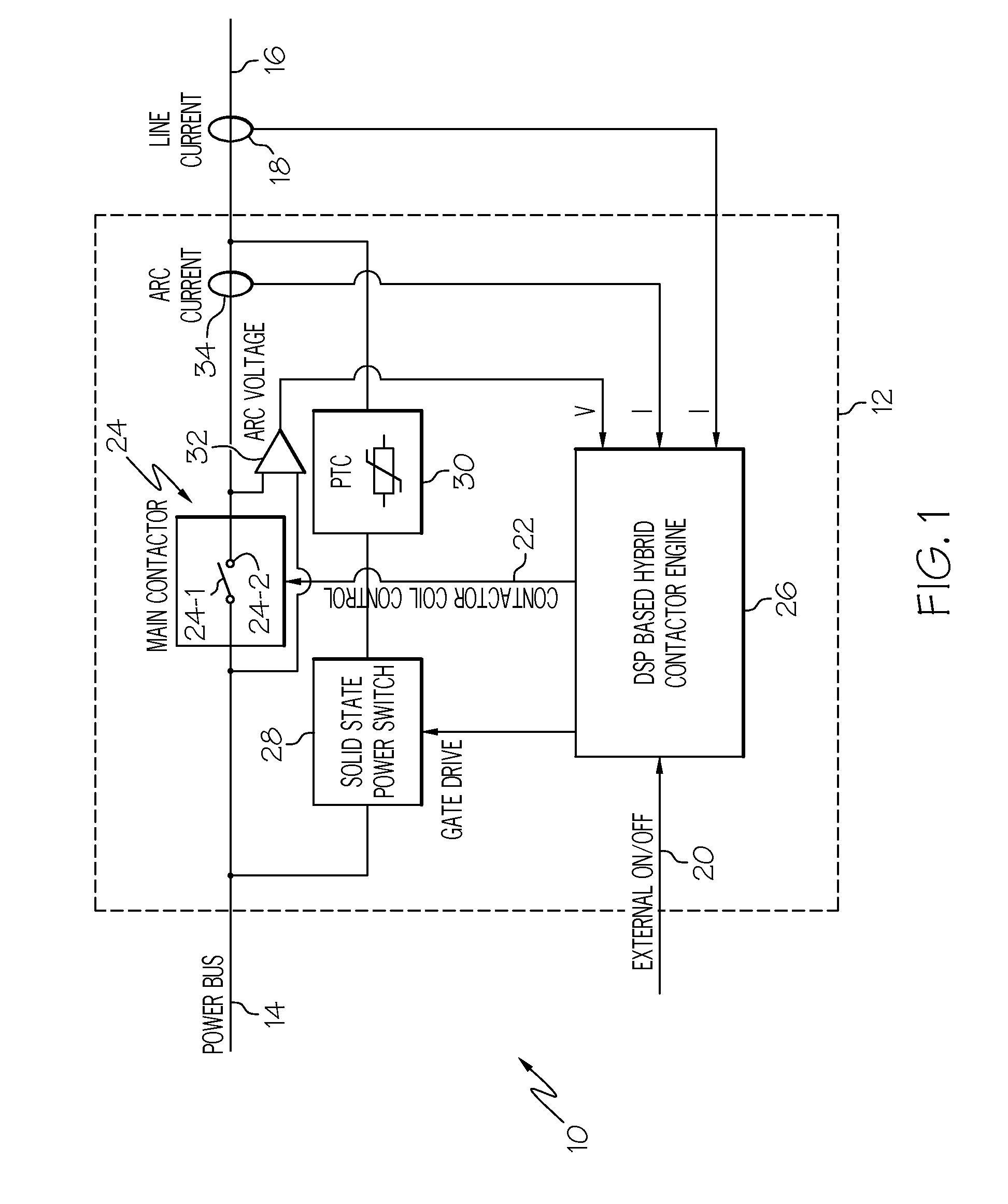 Controlling arc energy in a hybrid high voltage DC contactor