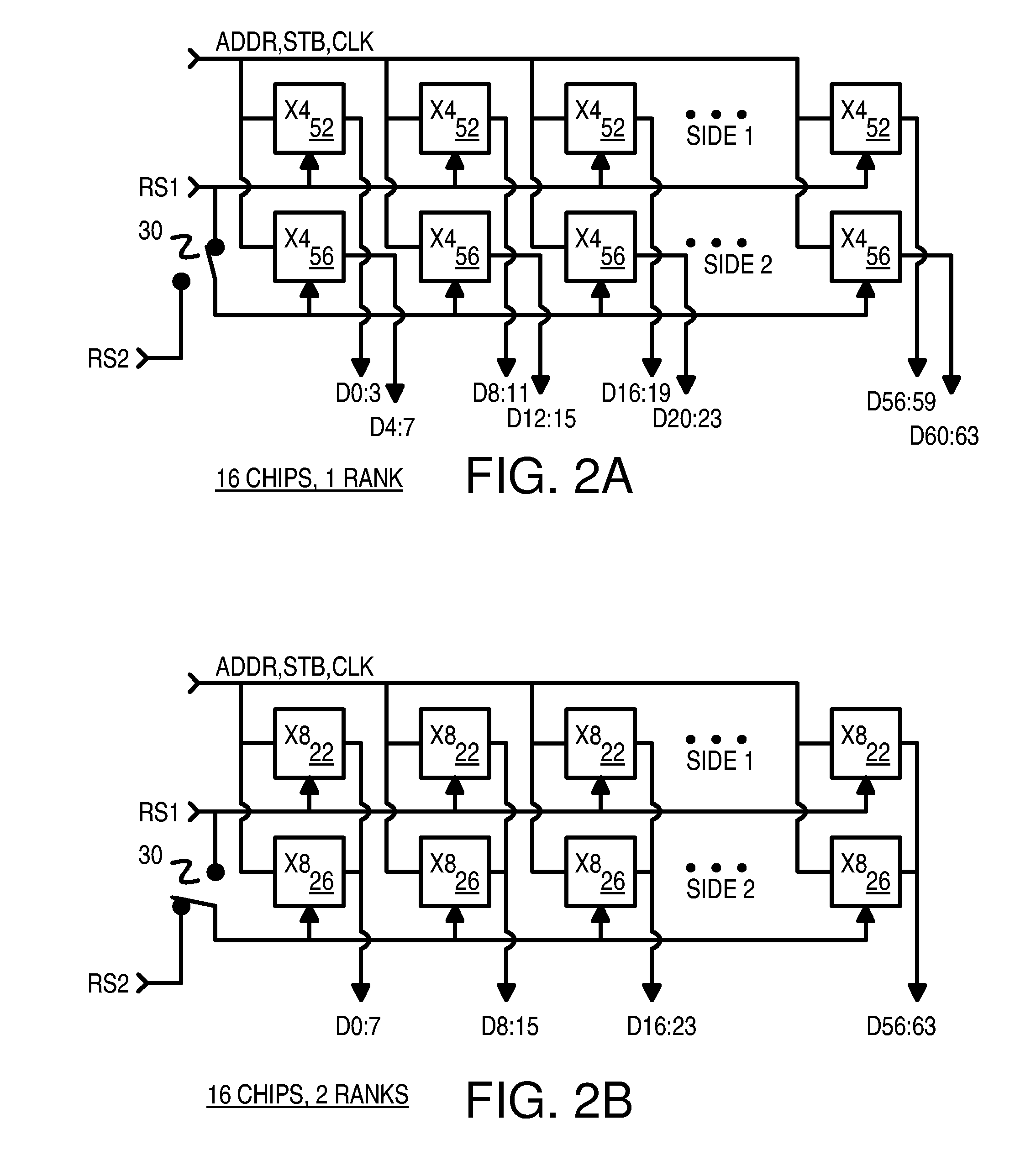 Memory-Module Board Layout for Use With Memory Chips of Different Data Widths