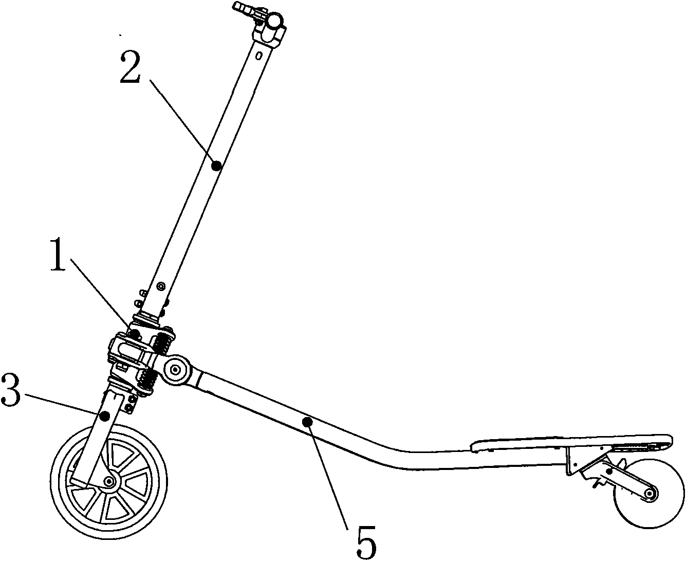 Novel three-wheeled sliding plate whole-body body-building scooter