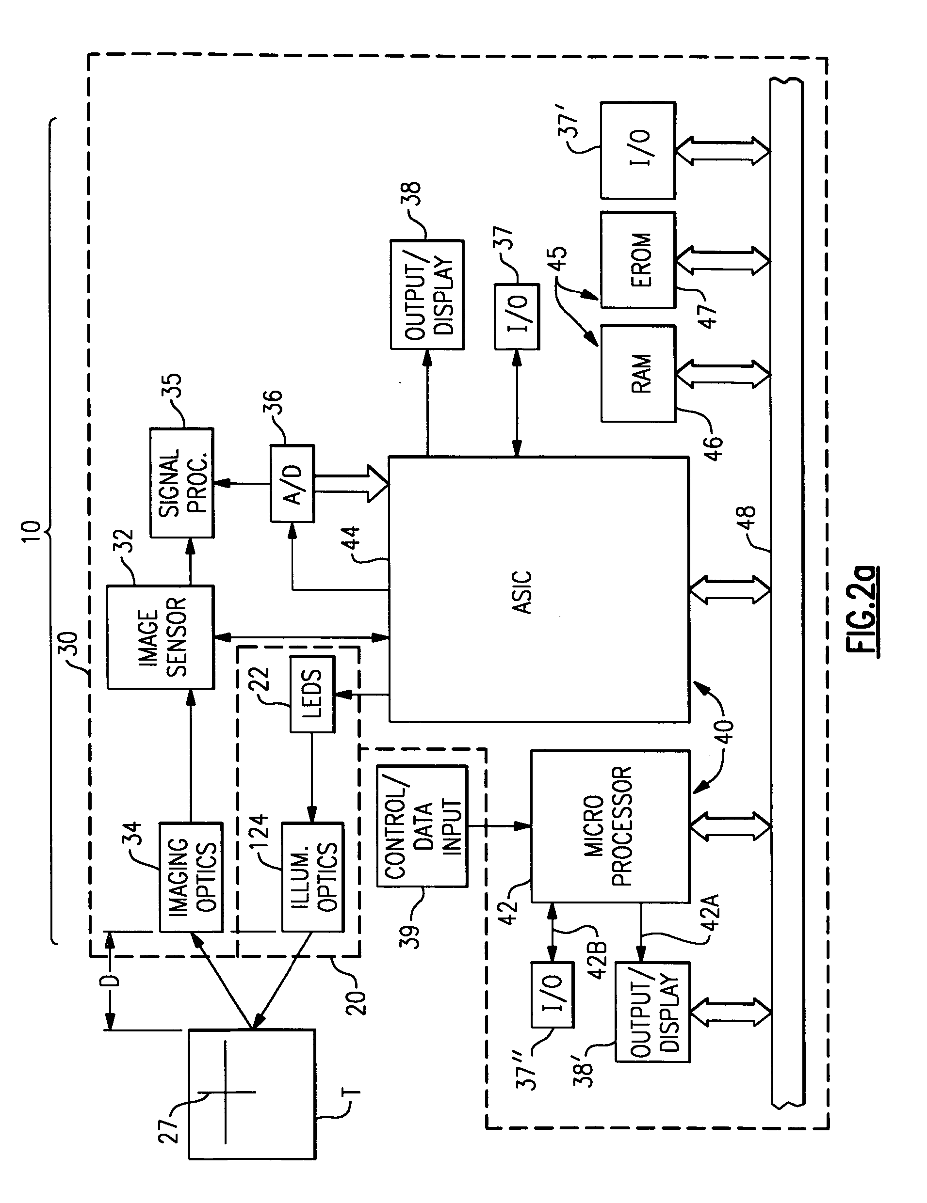 Bar code reading device having partial frame image capture operating mode