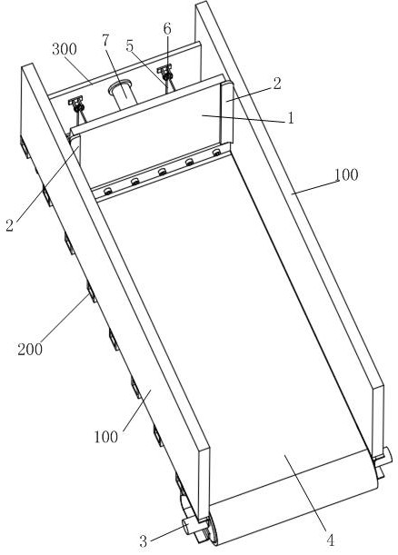 Push plate and rubber bottom plate follow-up unloading device and transport vehicle