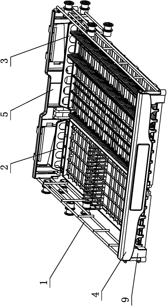 Vertical adjustment mechanism for knife-and-fork holders of dish washing machine