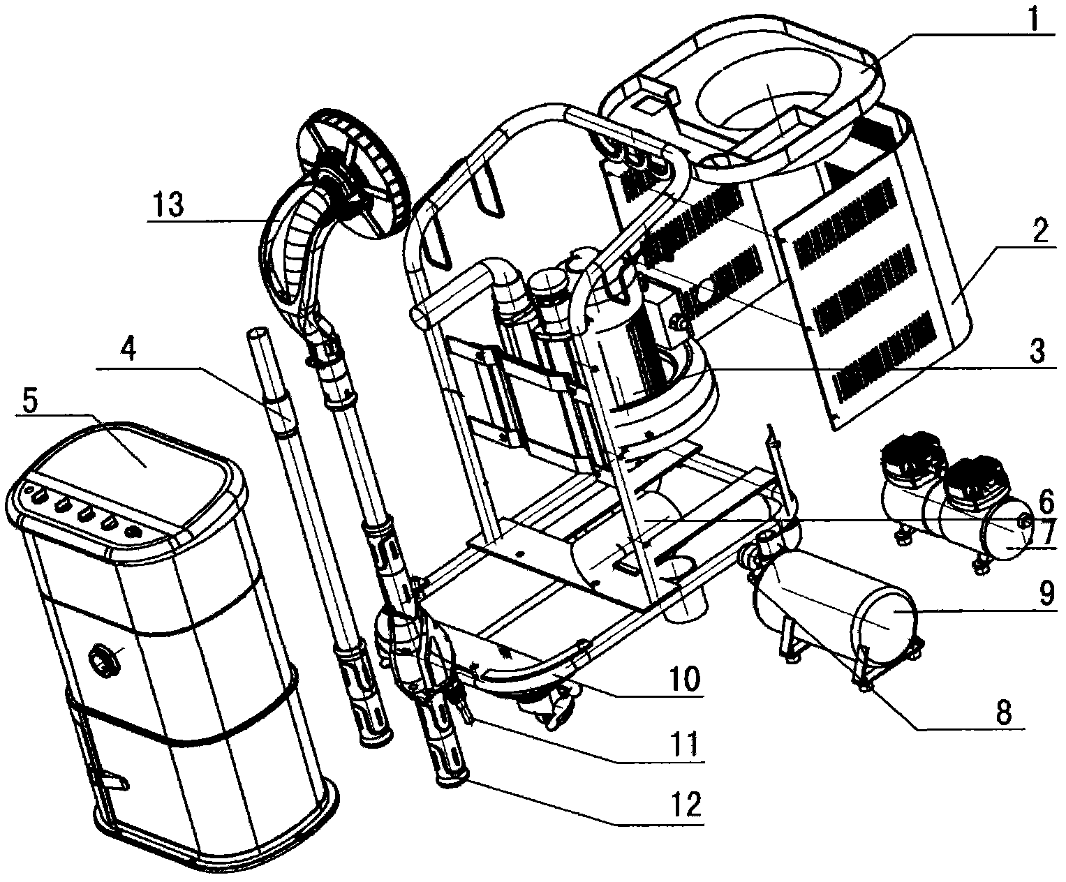 Integrated cart of dust removal polisher