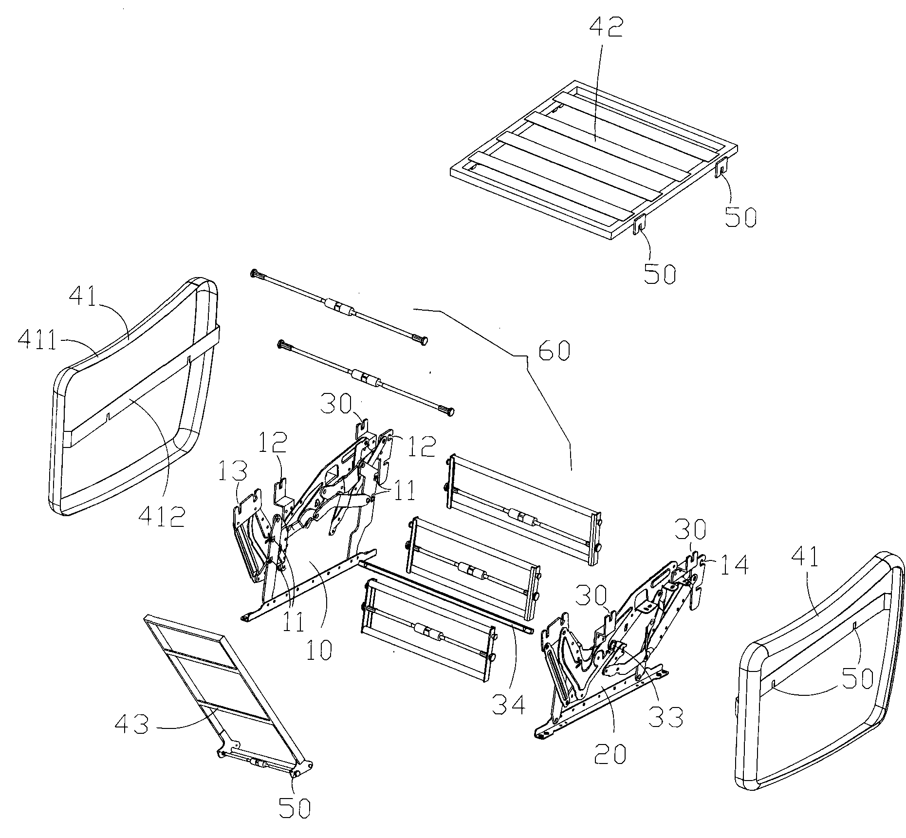 Sofa frame with convenient disassembly and assembly and small transport volume