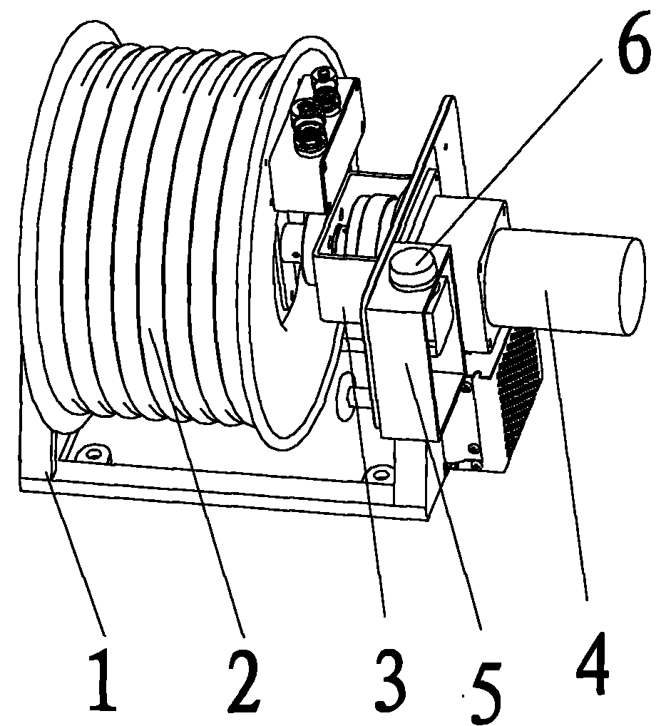 Cable taking-up device