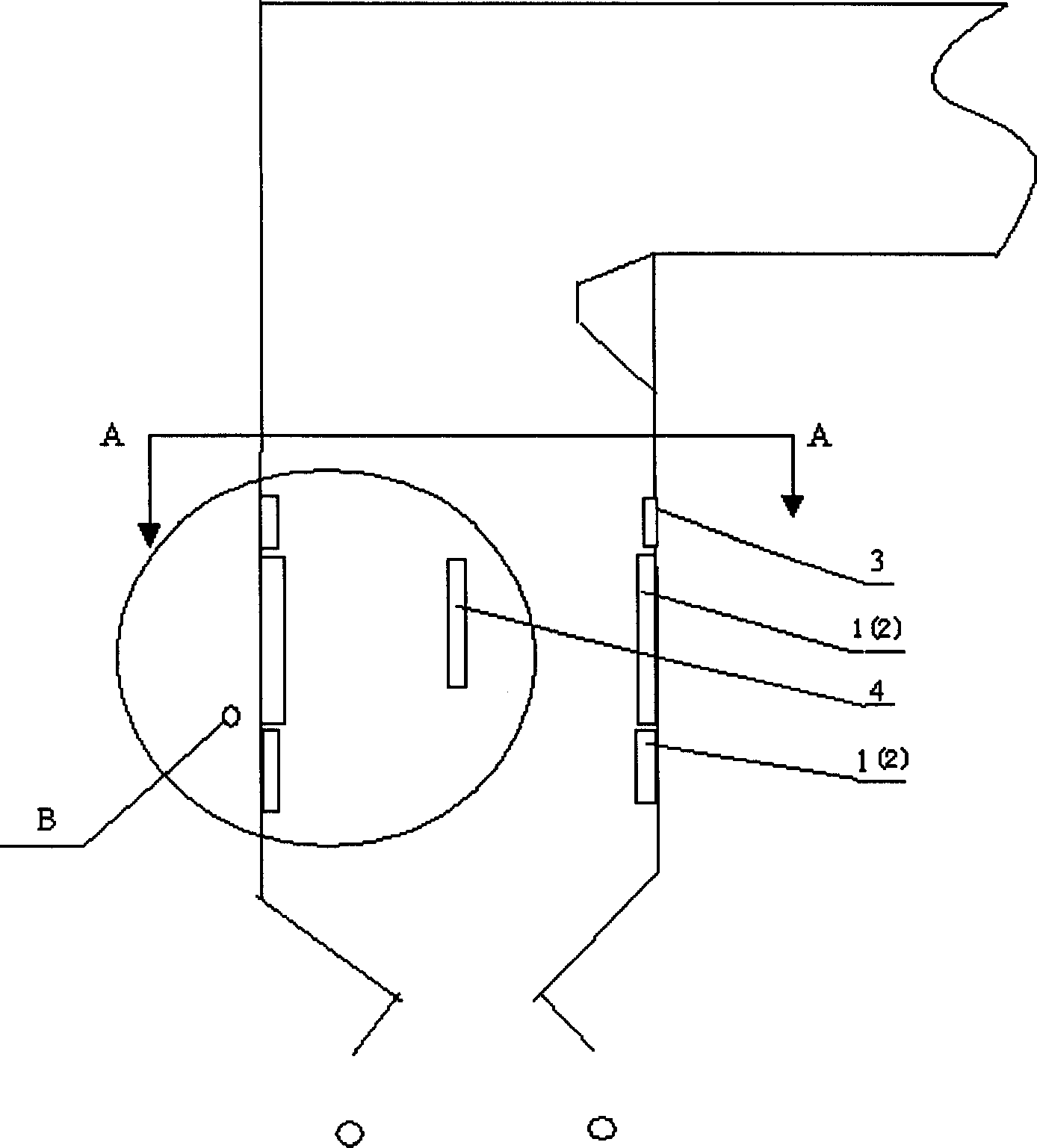 Spliting arranging method for new three area burner of tangential circle boiler