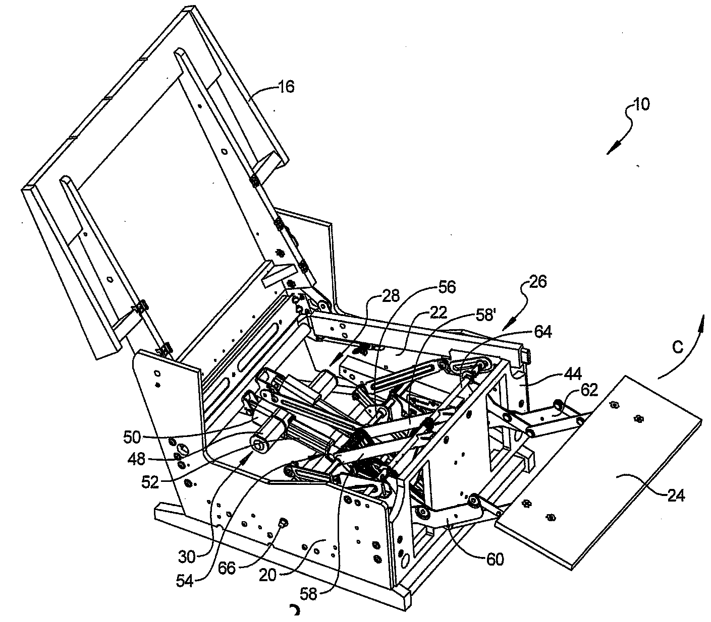 Mechanism and chair for powered combined and independent seat back and leg rest motion