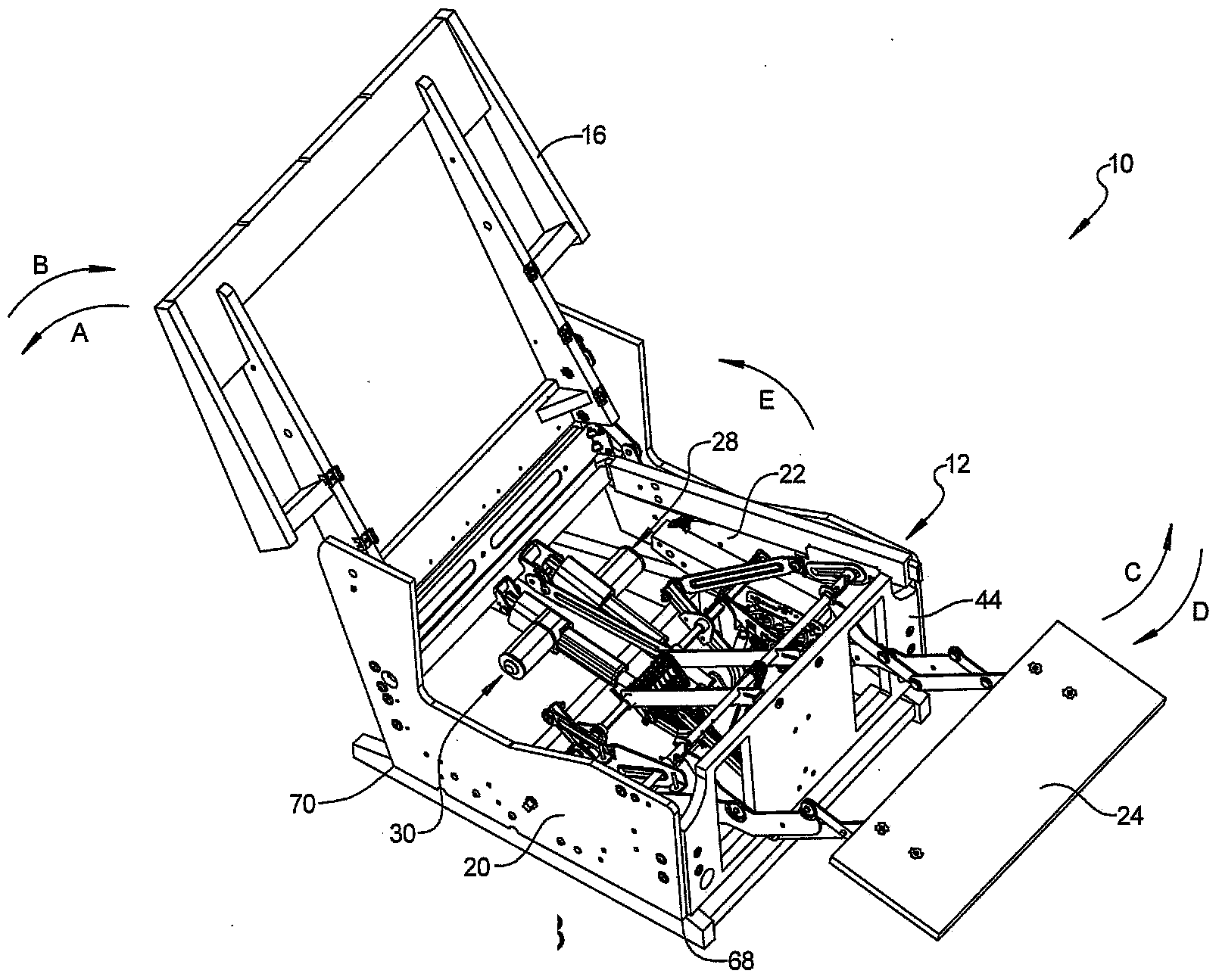 Mechanism and chair for powered combined and independent seat back and leg rest motion