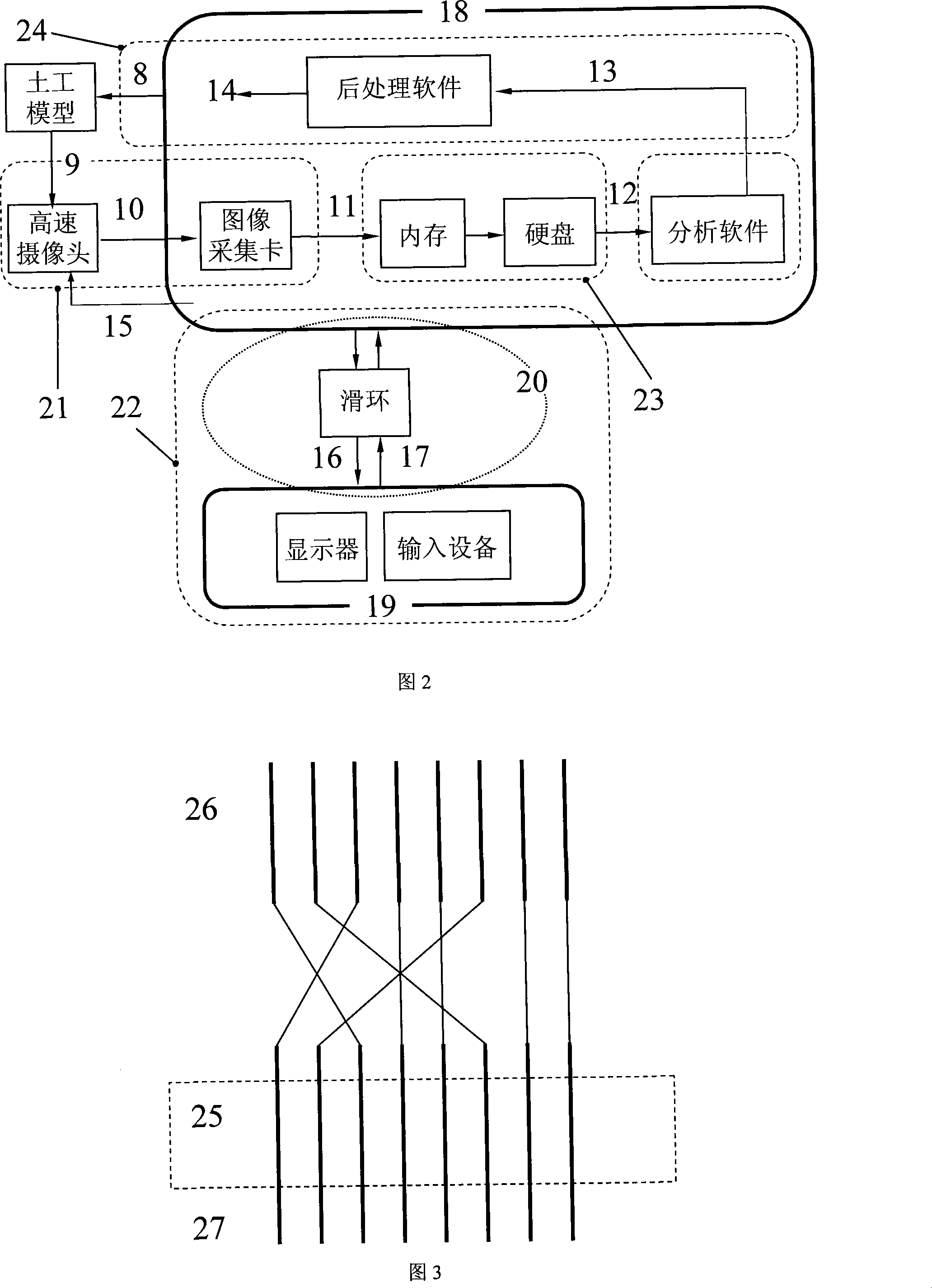Soil body image real time capturing method and system used for centrifugal machine model trial