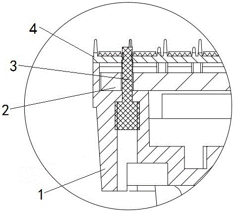 Fixing structure for outdoor small spacing LED (Light Emitting Diode) display screen module mask