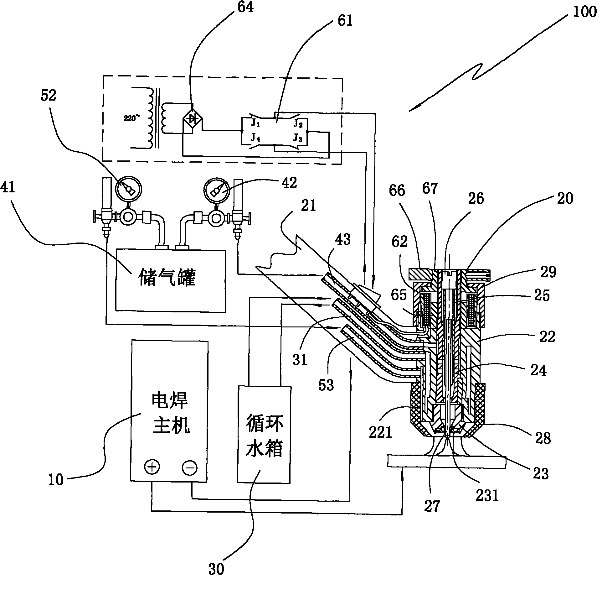 Inverter electric welding machine device with adjustable electric arc