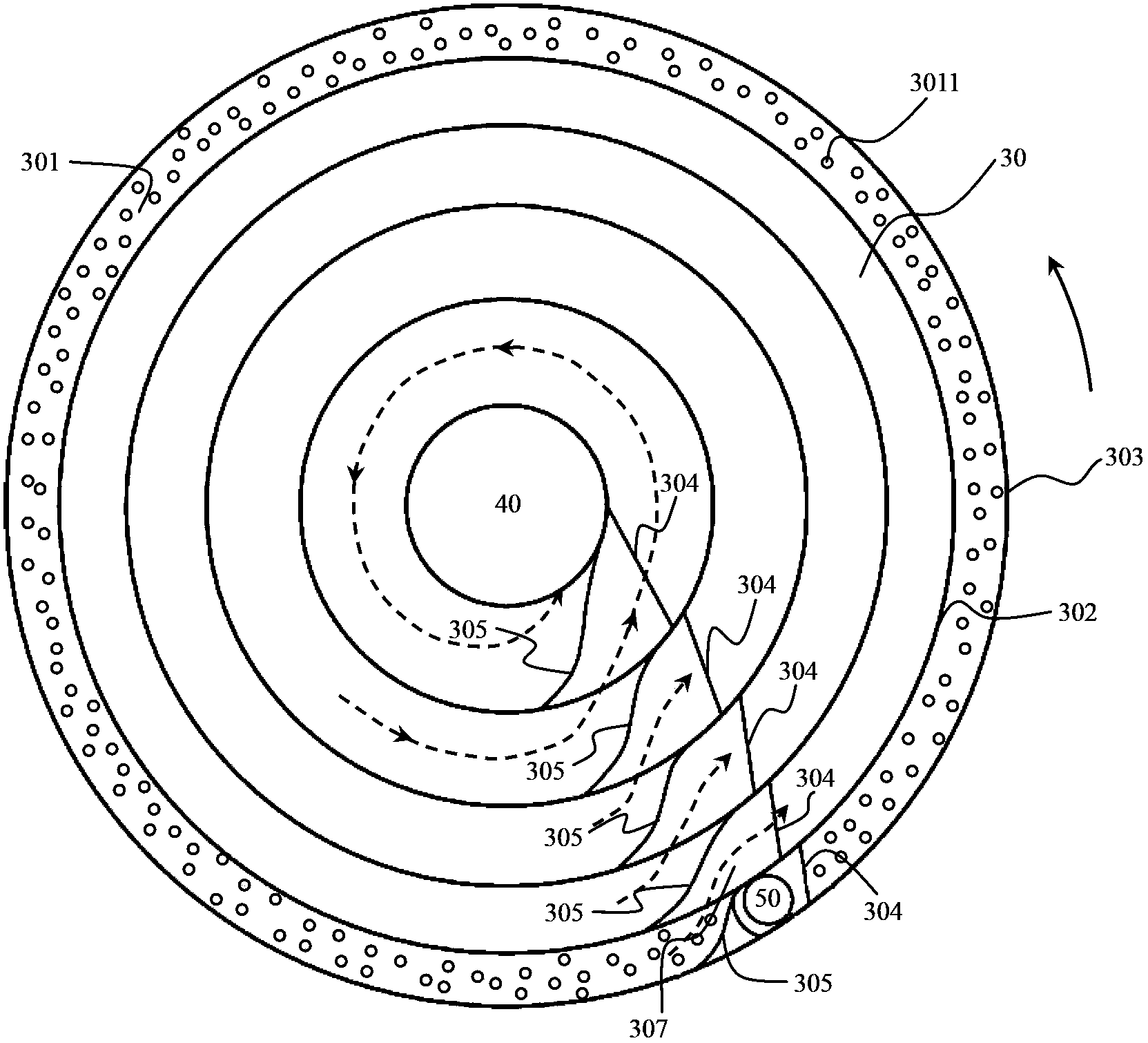 Drying furnace or pyrolyzing furnace with rotary beds