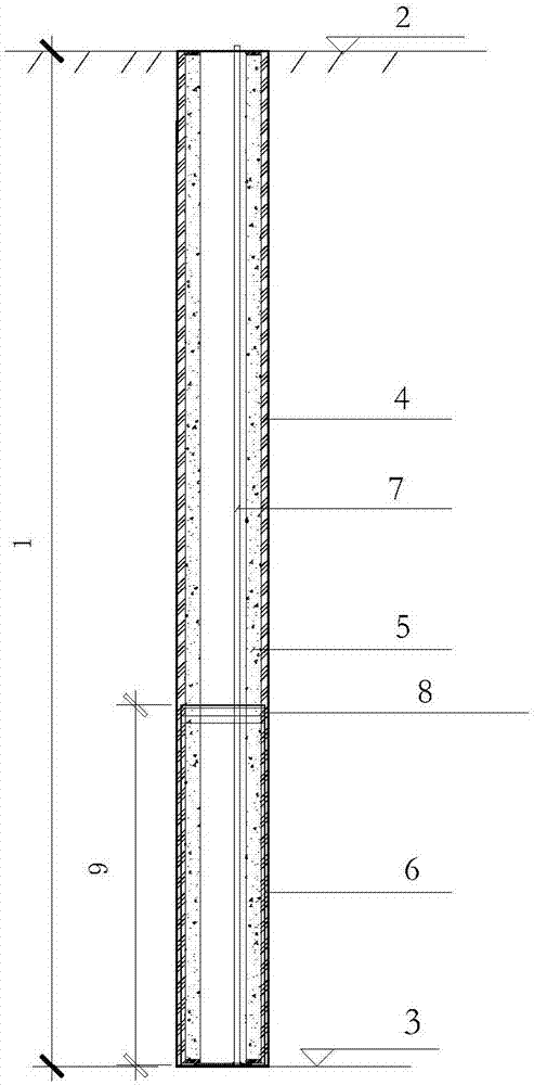 Slip-cast enlarged toe pile and construction method thereof