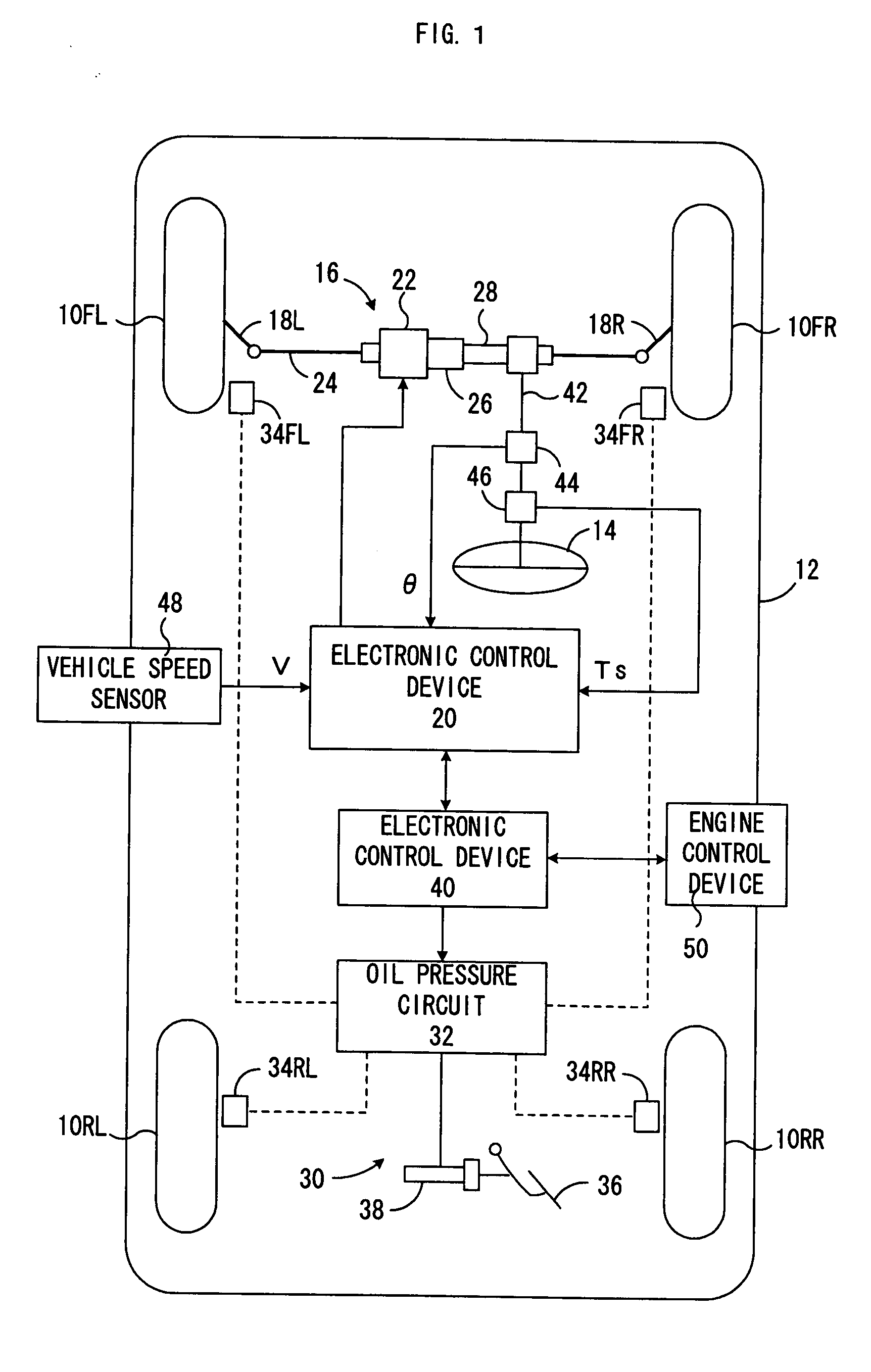 Control Device of Electric Power Steering Device for Vehicles in Which Steered Wheels Are Driven