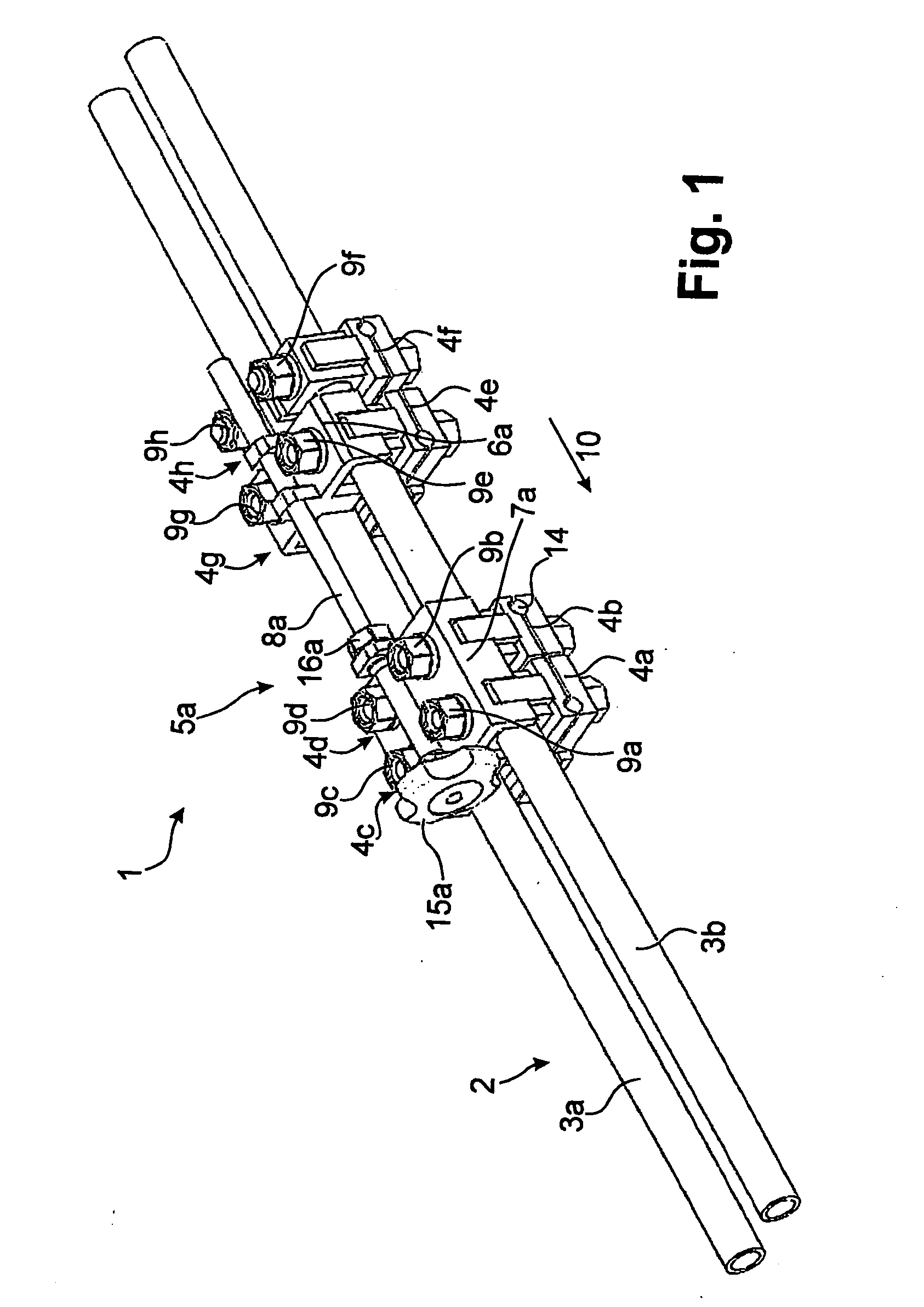 External fixation device for osteosynthesis