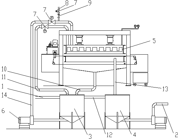 Pipeline system for grinding coolant central filtering and chip removing system