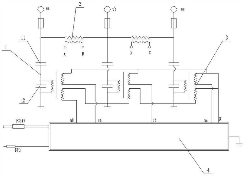Digital voltage sensor for ring main unit