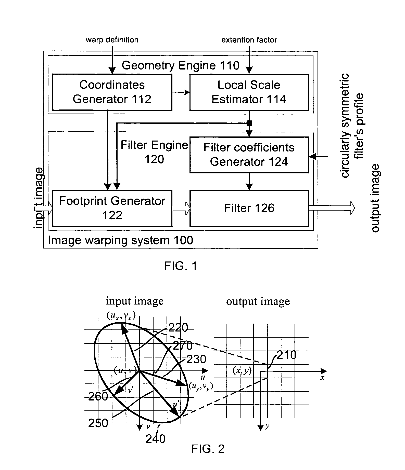 Single-pass image warping system and method with anisotropic filtering