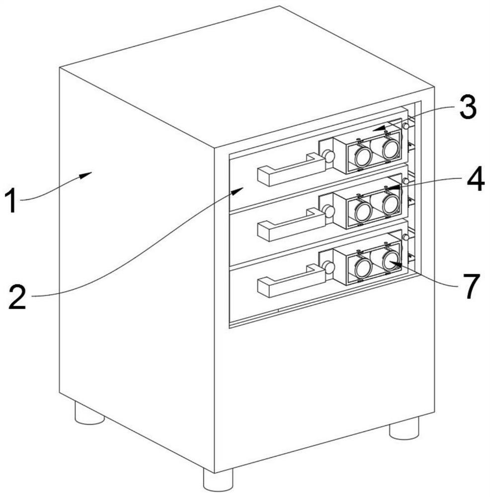 Drawer button positioning device for low-voltage switch cabinet