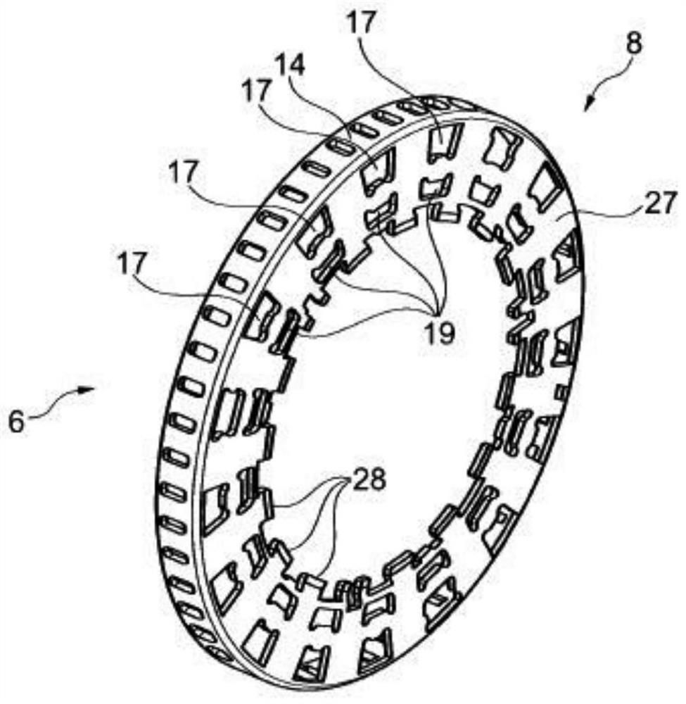 Multiple clutch with encoder part for rotational speed detection; and clutch arrangement with multiple clutch and dual-mass flywheel