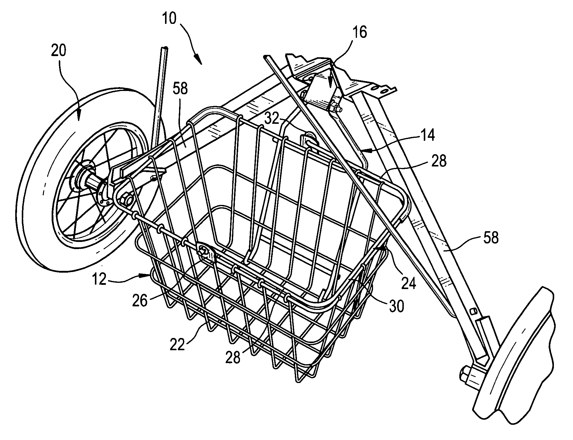 Basket assembly for a golf bag cart