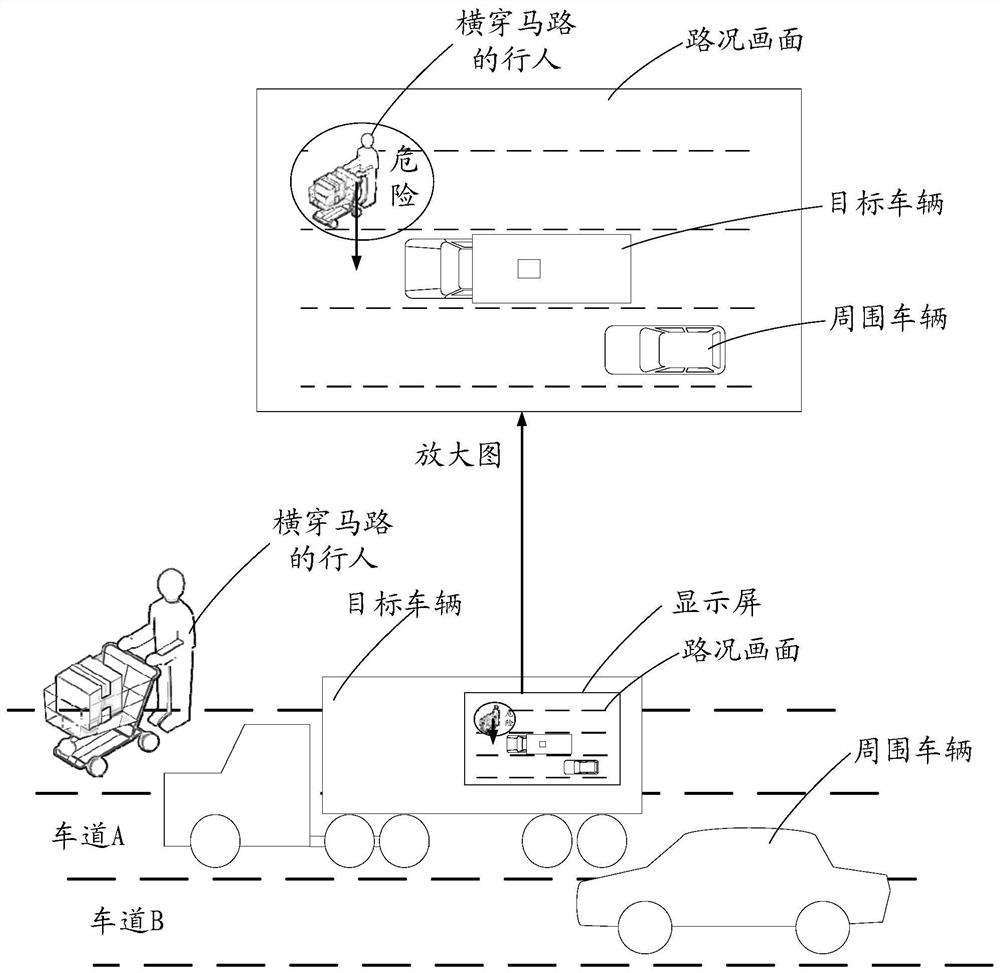 Road condition information display device and method and vehicle