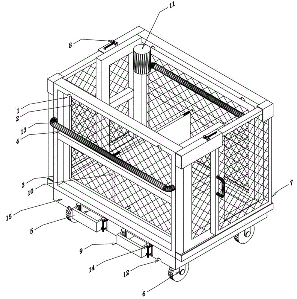 Storage cage trolley convenient and safe to use