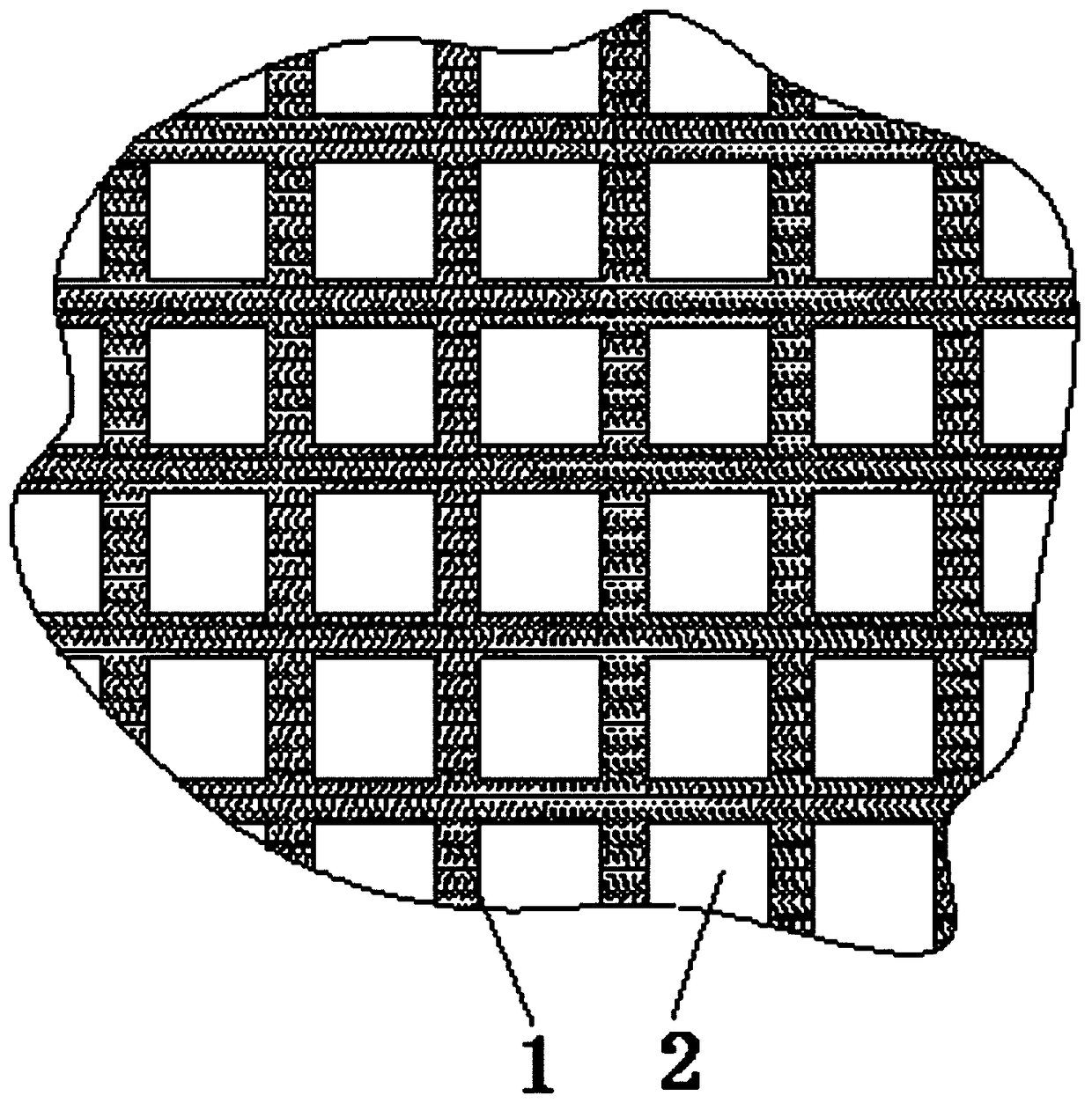 After-combustion preventing gangue pile platform with checkerboard-shaped ditches, and grouting method thereof