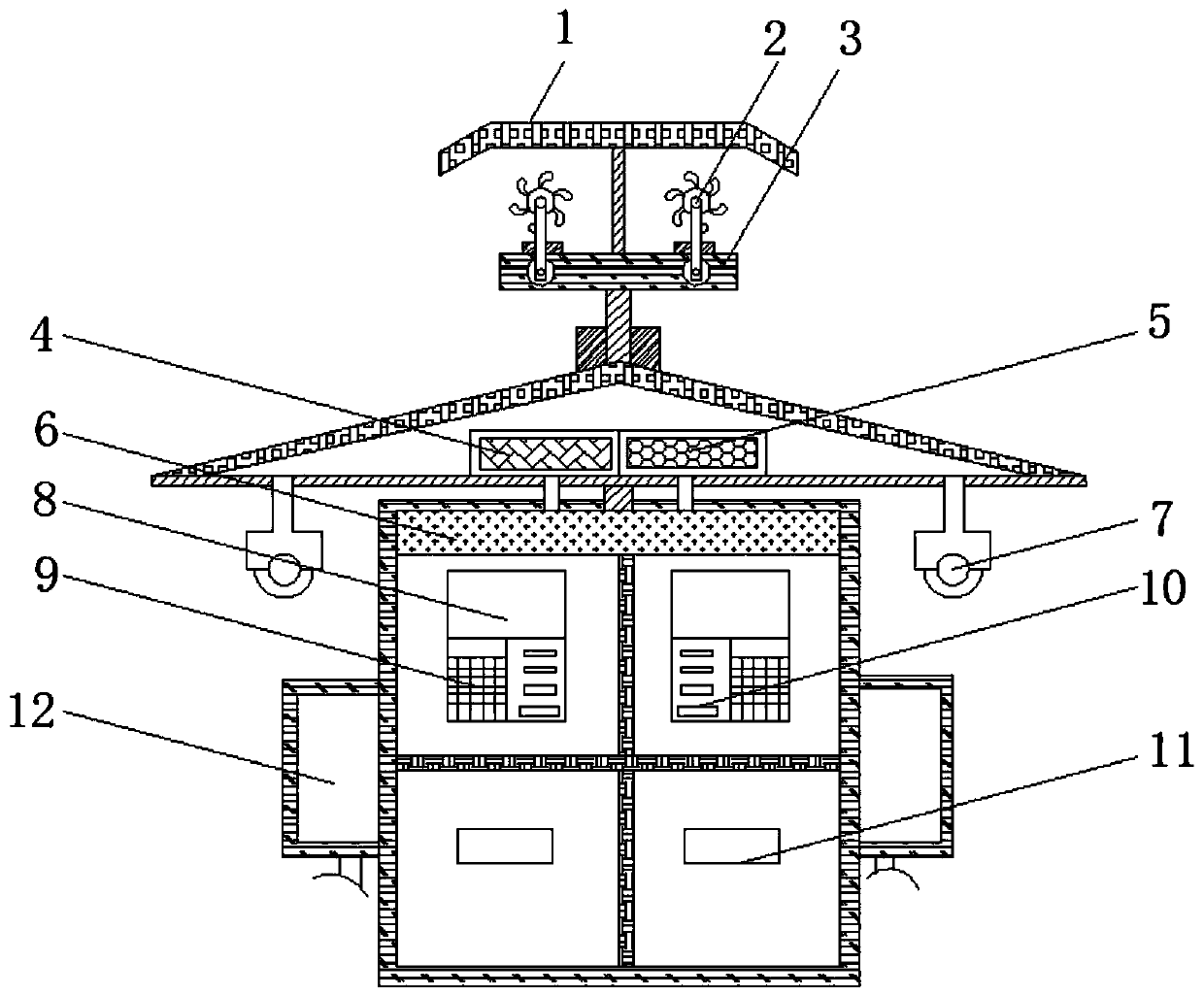 New energy charging pile electric wire automatic storage device