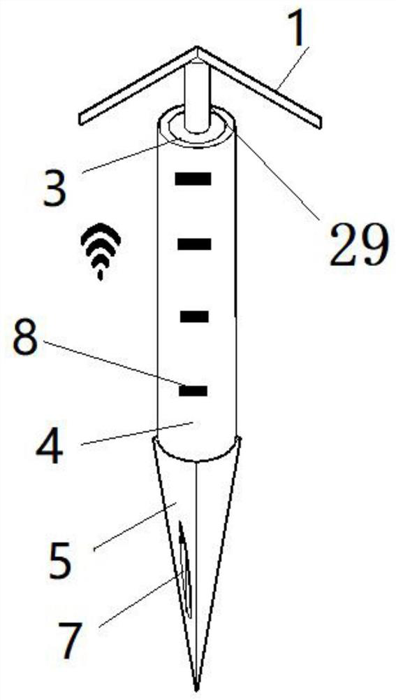 Debris flow and ecological red line tension remote boundary stake and method based on 5g communication