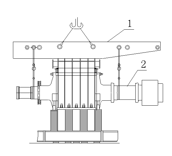 Quick lifting method for online drawing rotor of large motor