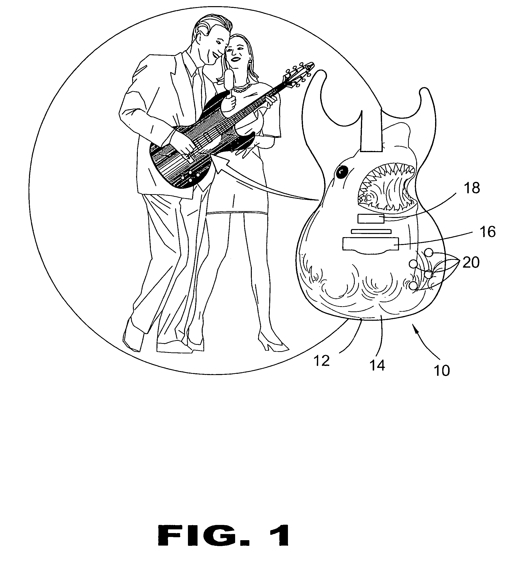 Lenticular image guitar top