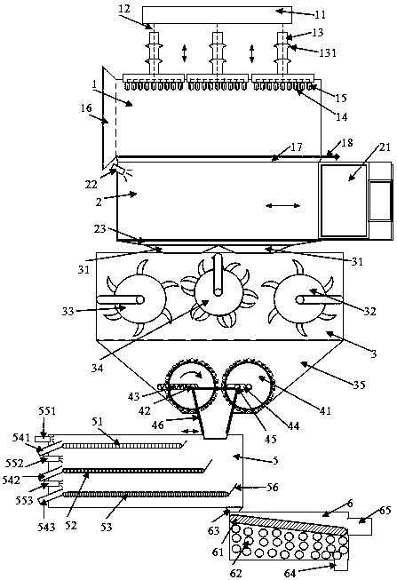 Building stone breaking and sorting device