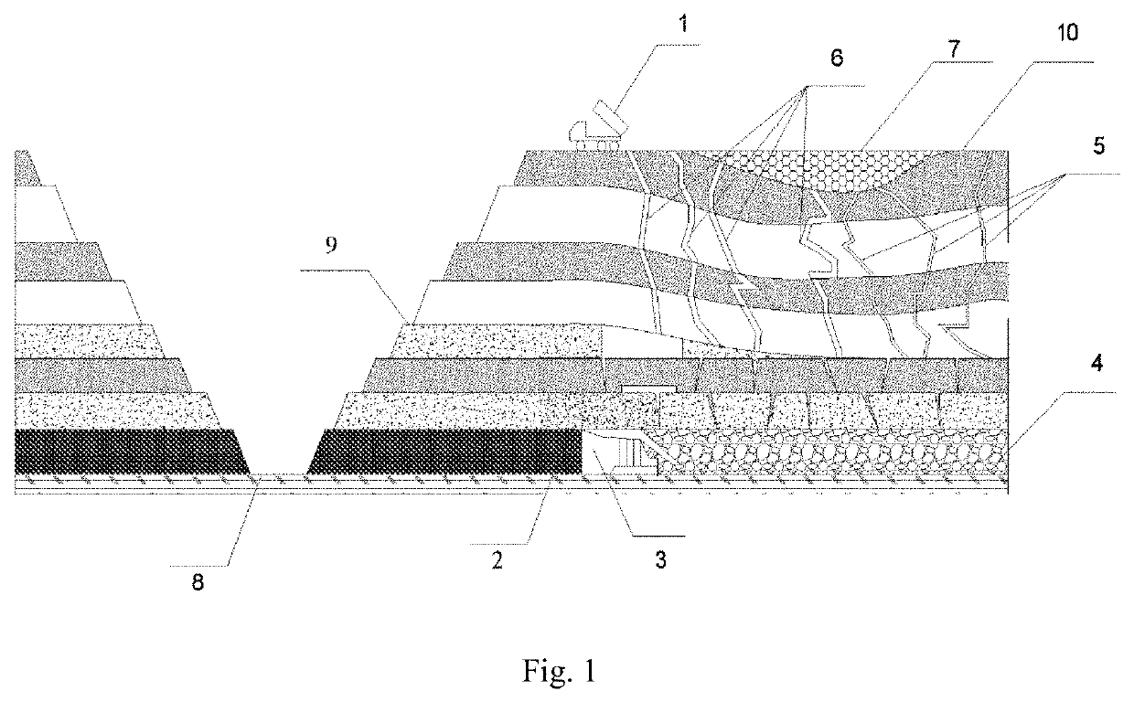 Method for controlling subsidence area caused by underground mining in adjoining open-pit mine